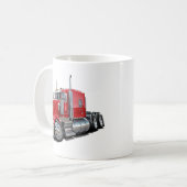 Mug Camion de rouge de Kenworth w900 (Devant gauche)