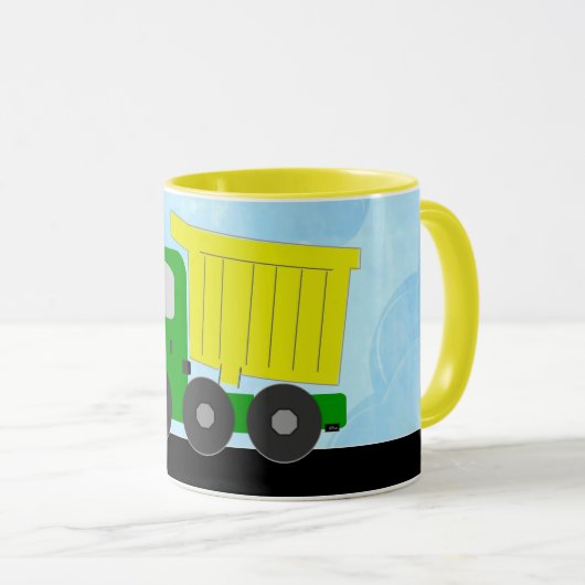 Mug Camion de vidange (jaune) (Devant droit)