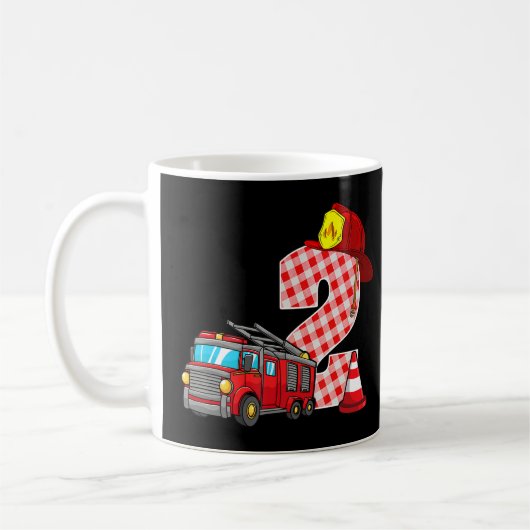 Mug Camion d'incendie 2e anniversaire garçon bébé pomp (Gauche)