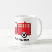 Mug Camion d'incendie rouge personnalisé (Devant droit)