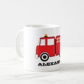 Mug Camion d'incendie rouge personnalisé (Devant gauche)