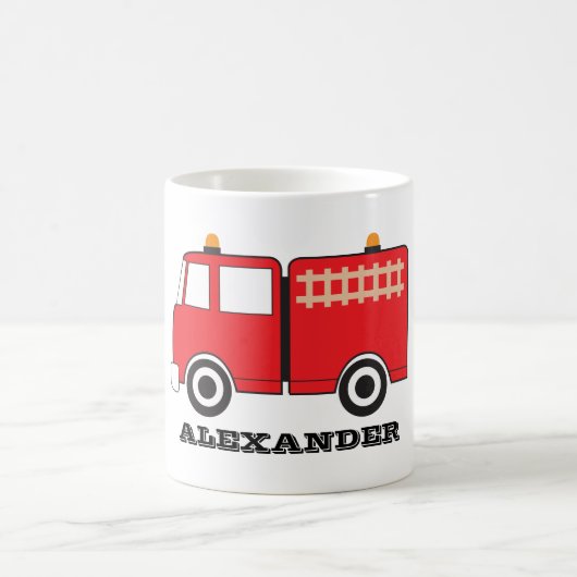 Mug Camion d'incendie rouge personnalisé (Centre)