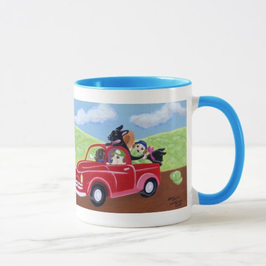 Mug Camion et peinture rouges de Labradors (Droite)