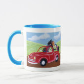 Mug Camion et peinture rouges de Labradors (Gauche)