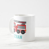 Mug Camion feu rouge mignon pour petits pompiers (Devant gauche)