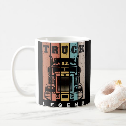 Mug Camion légende du camionnette papa mari (Avec donut)