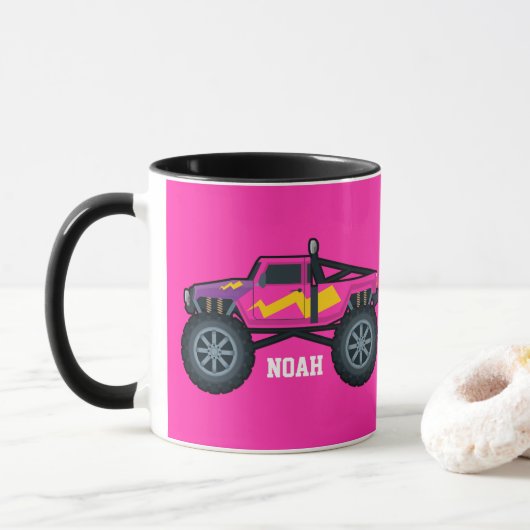 Mug Camion Monster Racing, pour garçons et filles Coff (Avec donut)