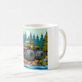 Mug Camion Monster Vert dans la forêt (Devant droit)