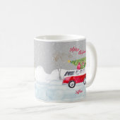 Mug Camion rouge Joyeux Noël gris (Devant droit)