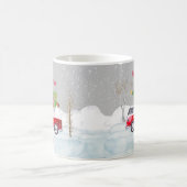 Mug Camion rouge Joyeux Noël gris (Centre)