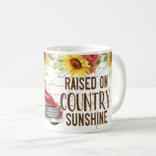 Mug Camion Rouge vintage Entouré De Tournesols