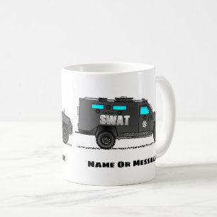 Mug Camion SWAT de la police. Voiture de flic Officier