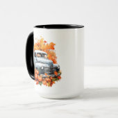 Mug Camion vintage avec Citrouilles et feuilles d'auto (Devant gauche)