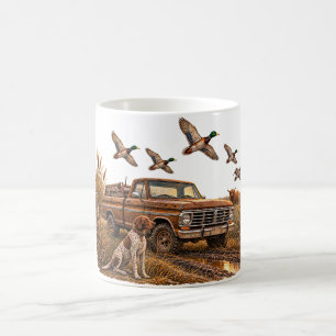 Mug Camionnette de chasse au canard colvert de style v