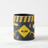 Mug Camions de construction Machines lourdes Nom du ga (Centre)