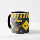 Mug Camions de construction Machines lourdes Nom du ga (Devant gauche)