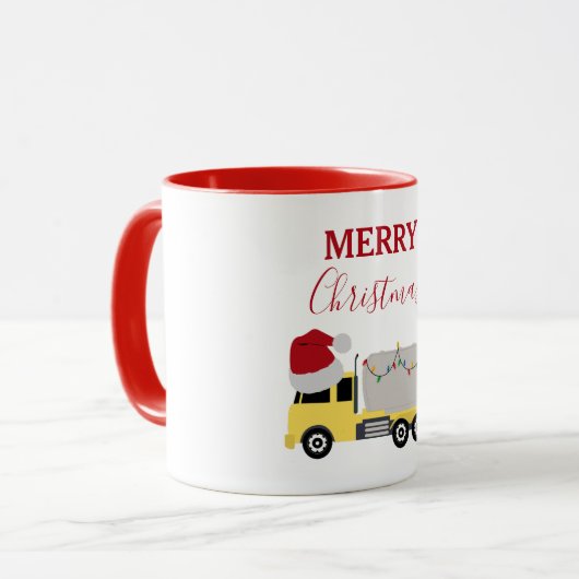 Mug Camions de transport de camion de Noël (Devant gauche)
