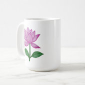 Mug Camiseta básia mujer, con flor rosada (Devant gauche)