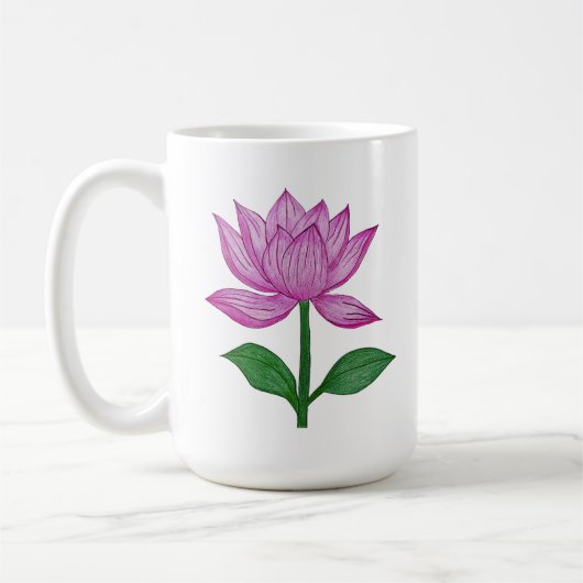 Mug Camiseta básia mujer, con flor rosada (Gauche)