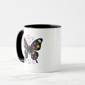 Mug Camiseta mariposa con flores multicolor (Devant gauche)