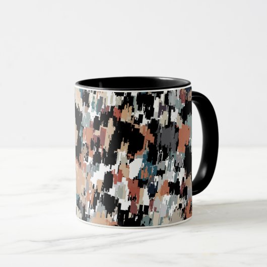 Mug Camo Abstrait en mosaïque (Devant droit)