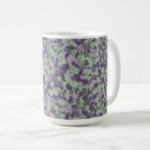 Mug camo abstrait vert et violet (Devant droit)
