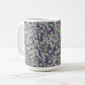 Mug camo abstrait vert et violet (Devant gauche)