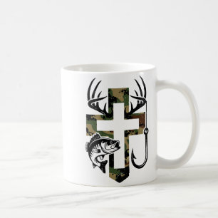 Mug Camo de jeunesse Foi Chasse Pêche Croix Crochet Ch