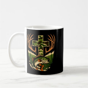 Mug Camo Foi Chasse Pêche Croix Pêcheur à la ligne Pêc