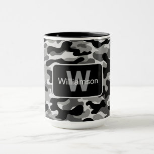 Mug Camo noir et blanc urbain avec personnalisation  