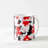 Mug Camo noir rouge noir noir Conception abstraite (Devant droit)