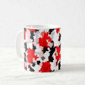 Mug Camo noir rouge noir noir Conception abstraite (Devant gauche)