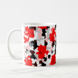 Mug Camo noir rouge noir noir Conception abstraite