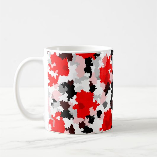Mug Camo noir rouge noir noir Conception abstraite (Gauche)