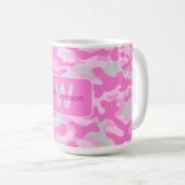 Mug Camo rose avec personnalisation (Devant droit)