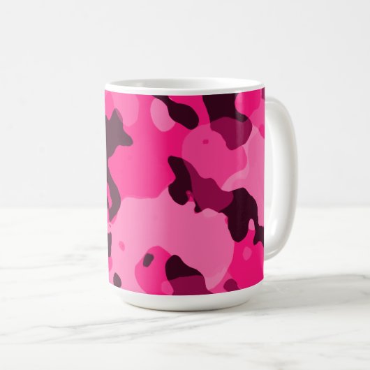 Mug Camo rose-foncé ; Camouflage (Devant droit)