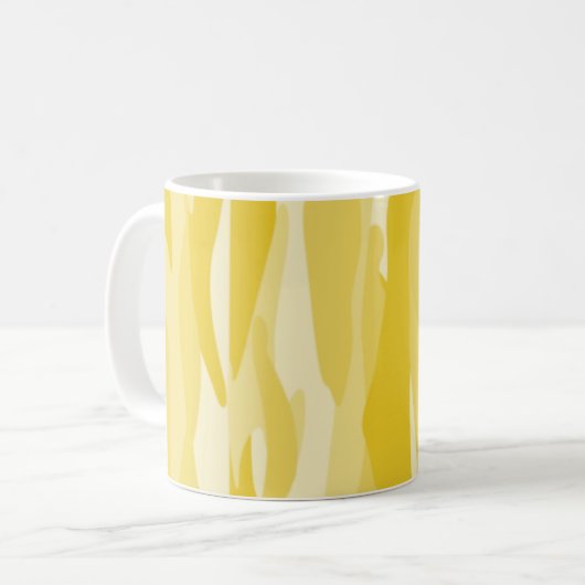 Mug Camouflage Abstrait de ton jaune (Devant gauche)