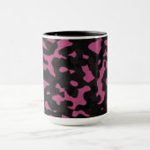 Mug Camouflage abstrait rose et noir texturé (Centre)
