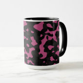 Mug Camouflage abstrait rose et noir texturé (Devant droit)