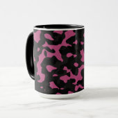 Mug Camouflage abstrait rose et noir texturé (Devant gauche)