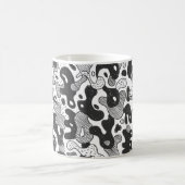 Mug camouflage abstrait style doodé, noir (Centre)