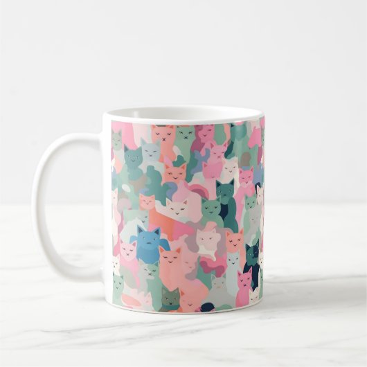 Mug Camouflage de chat Pastel Colours (Gauche)