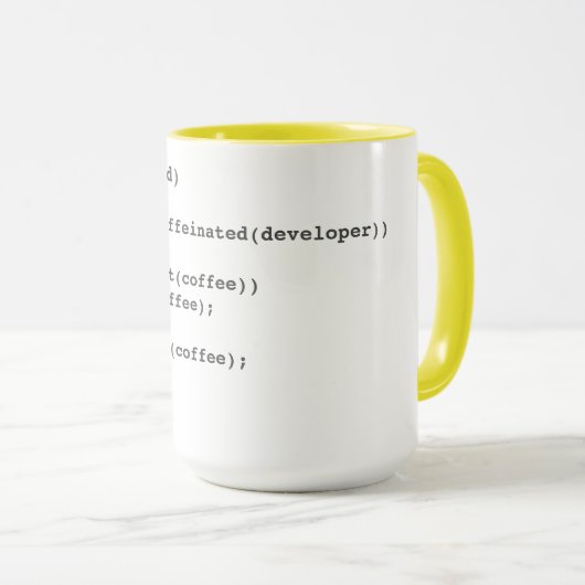 Mug Camouflage de code café pour les développeurs de l (Devant droit)
