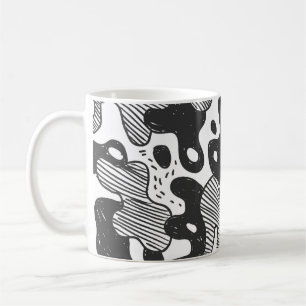 Mug Camouflage de Doodle Abstrait style noir