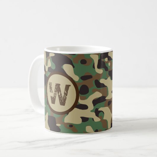 Mug Camouflage de l'armée militaire Monogramme (Devant gauche)