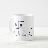Mug Camouflage de nom de table périodique Lab Chick (Devant gauche)
