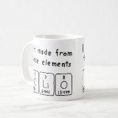 Mug Camouflage du nom de table périodique clio (Devant gauche)