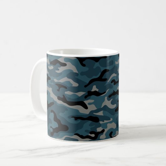 Mug Camouflage en noir de nuit (Devant gauche)