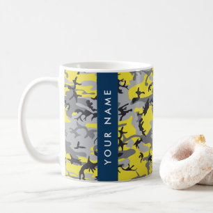 Mug Camouflage jaune et gris Votre nom Personnalisez