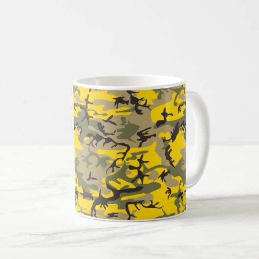 Mug Camouflage jaune et vert, Militaire, Armée (Devant droit)